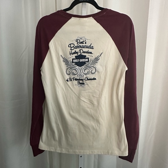 Harley Davidson Long Sleeve Raglan Shirt M Thumbholes St. Petersburg Clearwater - Picture 5 of 9